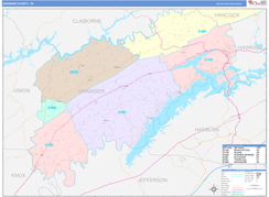 Grainger County, TN Digital Map Color Cast Style