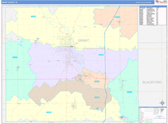 Grant County, IN Digital Map Color Cast Style