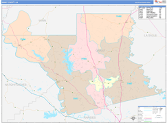 Grant Parish (County), LA Digital Map Color Cast Style