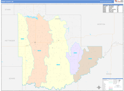 Grant County, ND Digital Map Color Cast Style