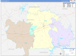 Grayson County, KY Digital Map Color Cast Style