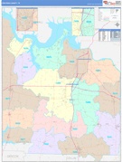 Grayson County, TX Digital Map Color Cast Style