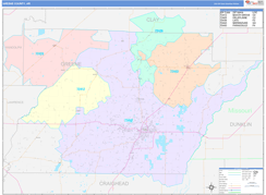 Greene County, AR Digital Map Color Cast Style