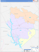 Greene County, GA Digital Map Color Cast Style