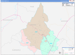 Greene County, VA Digital Map Color Cast Style
