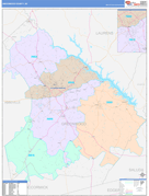 Greenwood County, SC Digital Map Color Cast Style