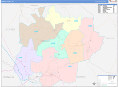 Grundy County, TN Digital Map Color Cast Style