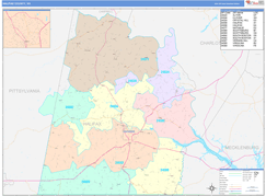 Halifax County, VA Digital Map Color Cast Style