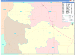 Hall County, TX Digital Map Color Cast Style