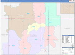 Hamilton County, IA Digital Map Color Cast Style