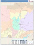 Hamilton County, IN Digital Map Color Cast Style