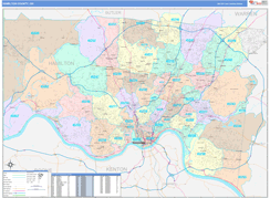 Hamilton County, OH Digital Map Color Cast Style