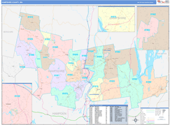 Hampshire County, MA Digital Map Color Cast Style