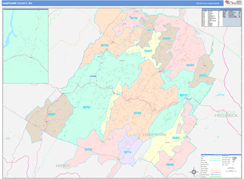 Hampshire County, WV Digital Map Color Cast Style