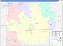 Hancock County, IN Digital Map Color Cast Style