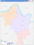 Hancock County, KY Digital Map Color Cast Style