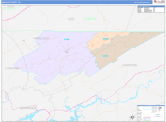 Hancock County, TN Digital Map Color Cast Style