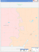 Hansford County, TX Digital Map Color Cast Style