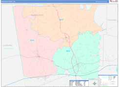 Haralson County, GA Digital Map Color Cast Style