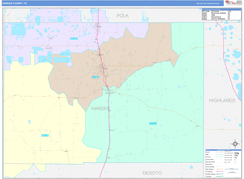 Hardee County, FL Digital Map Color Cast Style