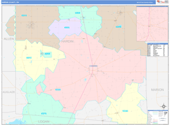 Hardin County, OH Digital Map Color Cast Style