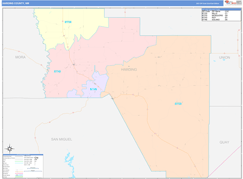Harding County, NM Digital Map Color Cast Style