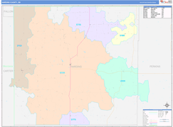 Harding County, SD Digital Map Color Cast Style