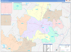 Harnett County, NC Digital Map Color Cast Style