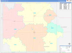 Harper County, KS Digital Map Color Cast Style