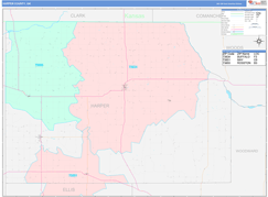Harper County, OK Digital Map Color Cast Style