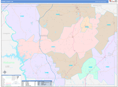 Harris County, GA Digital Map Color Cast Style