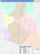 Harrison County, MO Digital Map Color Cast Style