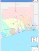 Harrison County, MS Digital Map Color Cast Style