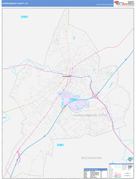 Harrisonburg County, VA Digital Map Color Cast Style