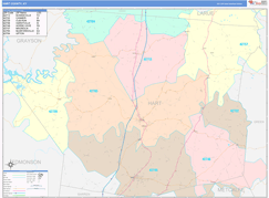 Hart County, KY Digital Map Color Cast Style