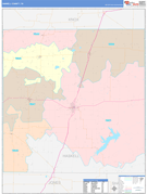 Haskell County, TX Digital Map Color Cast Style