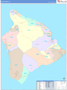 Hawaii County, HI Digital Map Color Cast Style