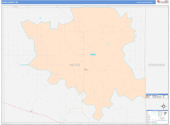 Hayes County, NE Digital Map Color Cast Style