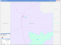 Hemphill County, TX Digital Map Color Cast Style