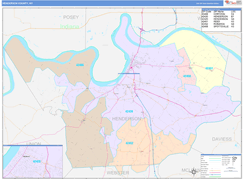 Henderson County, KY Digital Map Color Cast Style