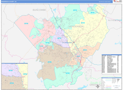 Henderson County, NC Digital Map Color Cast Style