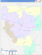 Henderson County, TN Digital Map Color Cast Style