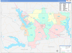 Henderson County, TX Digital Map Color Cast Style