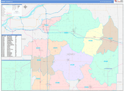Henry County, IL Digital Map Color Cast Style