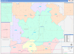 Henry County, IN Digital Map Color Cast Style