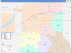 Henry County, OH Digital Map Color Cast Style