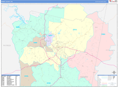 Henry County, VA Digital Map Color Cast Style