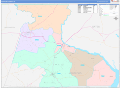 Hertford County, NC Digital Map Color Cast Style