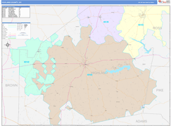 Highland County, OH Digital Map Color Cast Style