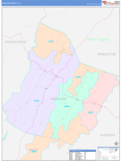 Highland County, VA Digital Map Color Cast Style